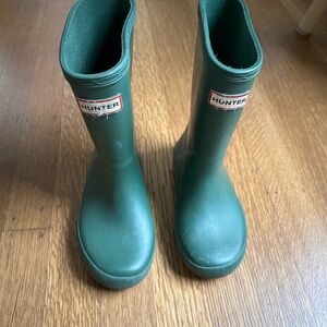 Kids Hunter Green Rain Boots